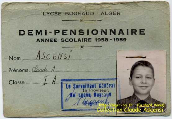 carte demi-pensionnaire Claude Ascensi