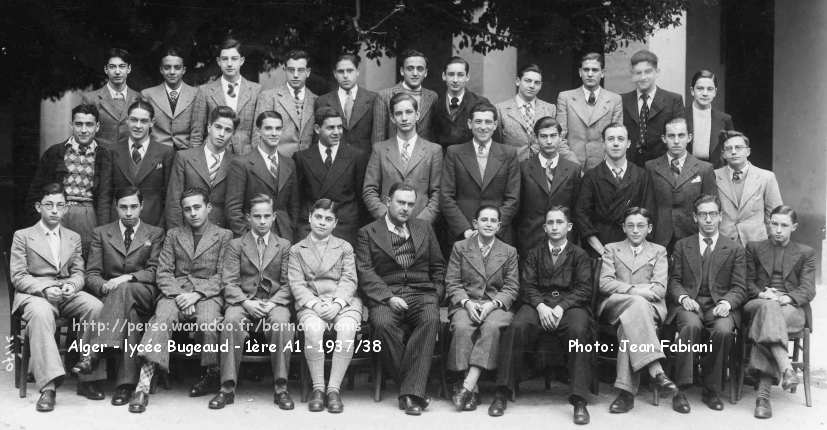 Classe de Première A1, 1937-1938, professeur mr.Valet