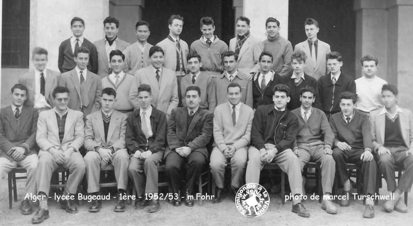 classe de première, 1952-53, mr Fohr (prof de math.)